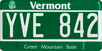 VT license plate YVE842
