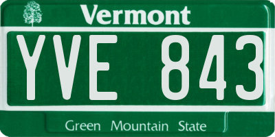 VT license plate YVE843