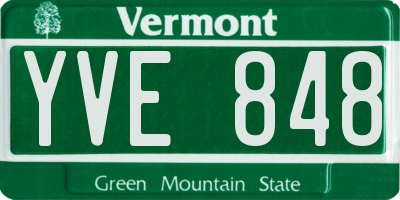 VT license plate YVE848