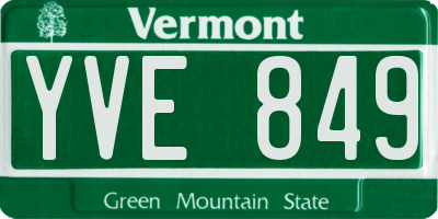 VT license plate YVE849
