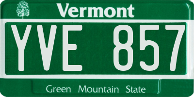 VT license plate YVE857