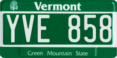 VT license plate YVE858