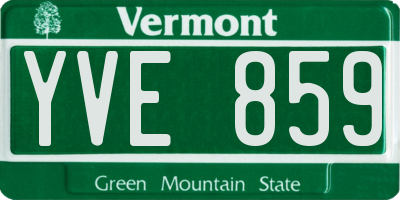 VT license plate YVE859
