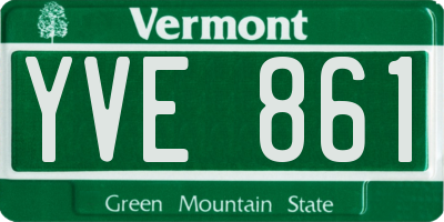 VT license plate YVE861