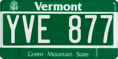 VT license plate YVE877