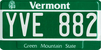 VT license plate YVE882