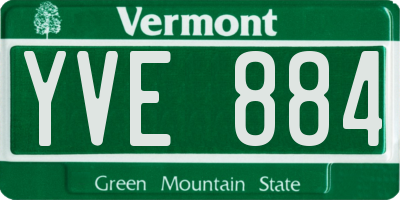 VT license plate YVE884