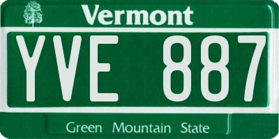 VT license plate YVE887