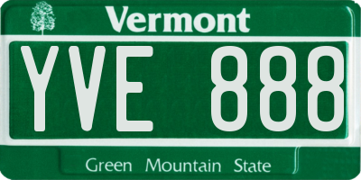 VT license plate YVE888