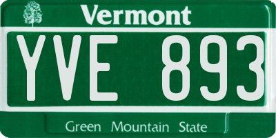 VT license plate YVE893
