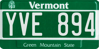 VT license plate YVE894