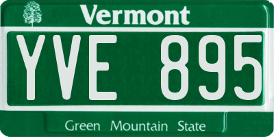 VT license plate YVE895