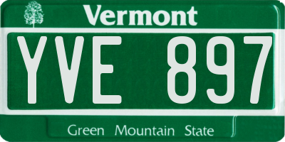 VT license plate YVE897