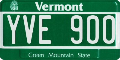 VT license plate YVE900