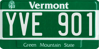VT license plate YVE901