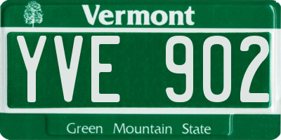 VT license plate YVE902