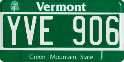 VT license plate YVE906