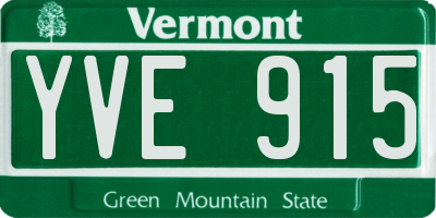 VT license plate YVE915