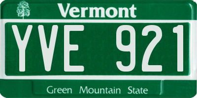 VT license plate YVE921