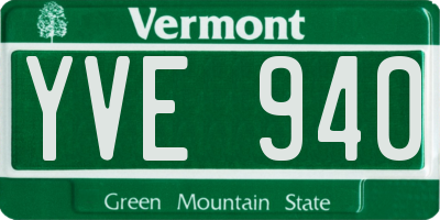 VT license plate YVE940