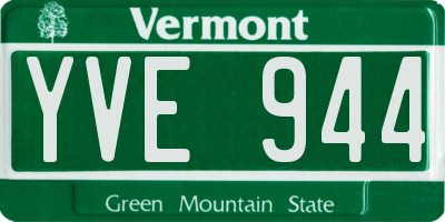 VT license plate YVE944
