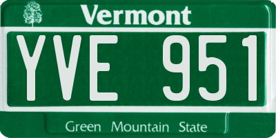 VT license plate YVE951