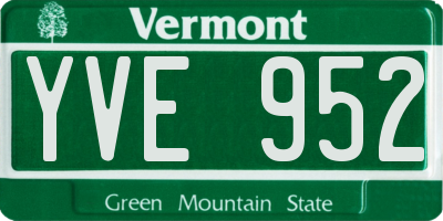 VT license plate YVE952