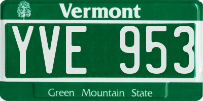 VT license plate YVE953