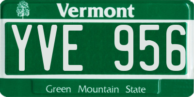 VT license plate YVE956