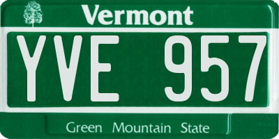 VT license plate YVE957