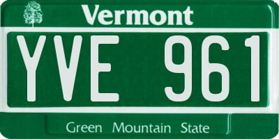 VT license plate YVE961