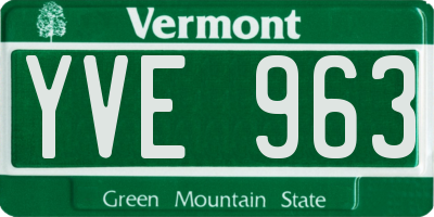 VT license plate YVE963