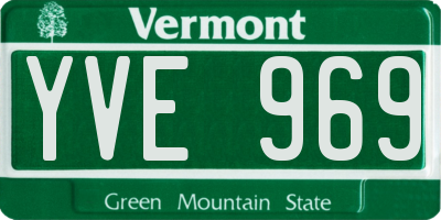 VT license plate YVE969