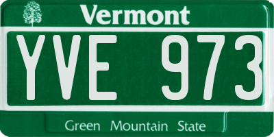 VT license plate YVE973