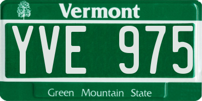 VT license plate YVE975