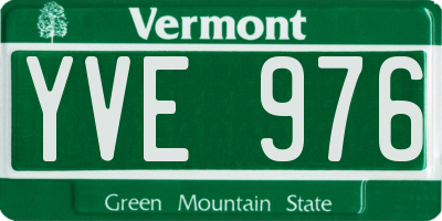 VT license plate YVE976
