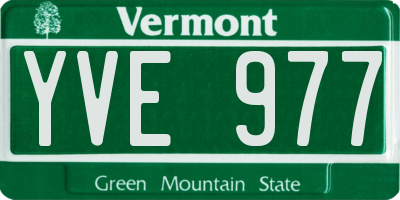 VT license plate YVE977