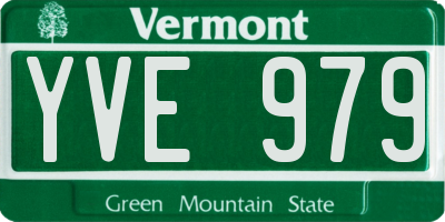 VT license plate YVE979