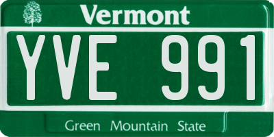VT license plate YVE991