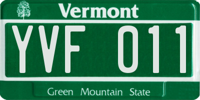 VT license plate YVF011