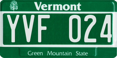 VT license plate YVF024