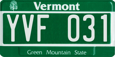 VT license plate YVF031