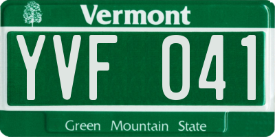 VT license plate YVF041
