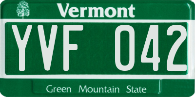 VT license plate YVF042