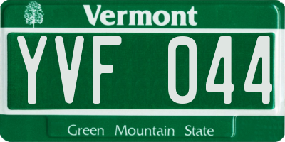 VT license plate YVF044