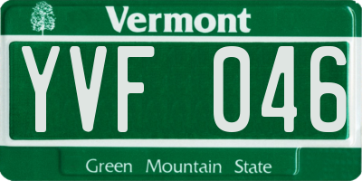 VT license plate YVF046