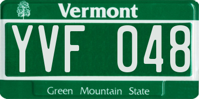 VT license plate YVF048