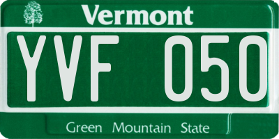 VT license plate YVF050