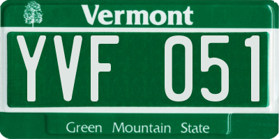 VT license plate YVF051