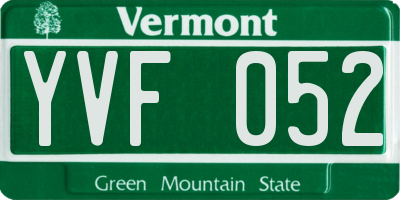 VT license plate YVF052